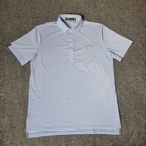 Ralph Lauren RLX Mens Golf Polo Shirt Sz M Light Blue White Striped